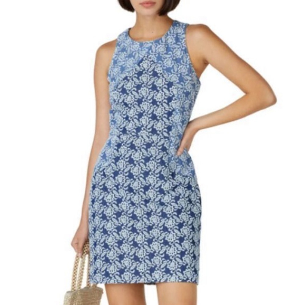 Slate & Willow Embroidered Denim‎ Sheath Dress